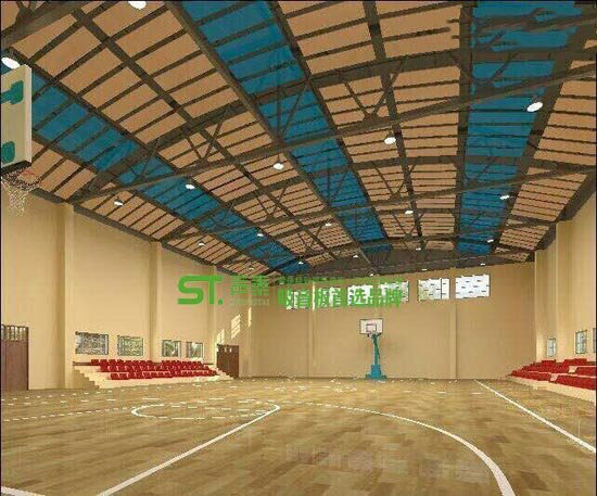 体育馆吊顶吸音板：布艺空间吸声体